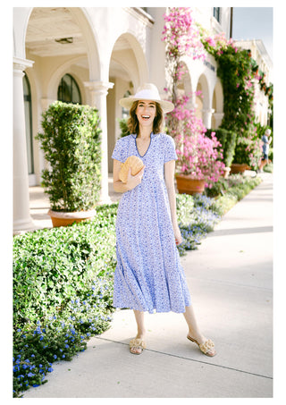 The Magnolia Dress in Blue Basketweave