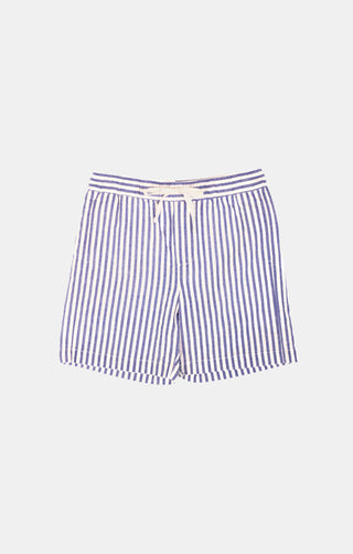 Boys Kipling Shorts in Awning Blue Seersucker