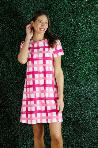 The Alva Dress in Painted Pink Gingham