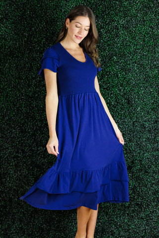 Mattie Dress in Royal Navy