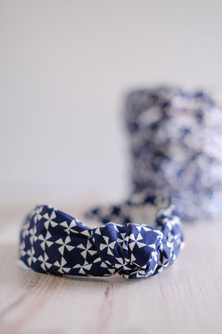 The Jones Headband - Navy Windmill