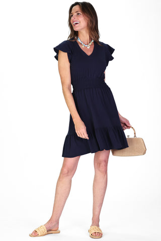 The Leona Dress in Navy