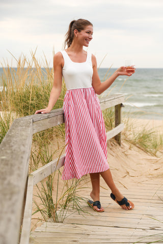 Jada Dress in Red Stripe