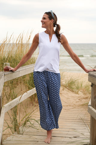 Juno Pant in Navy Flags