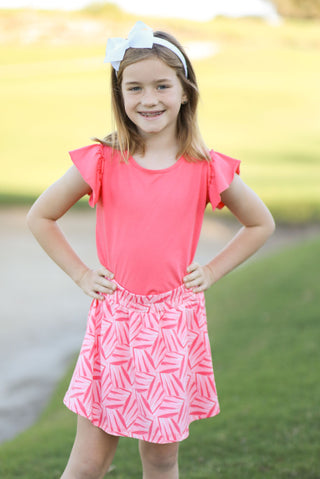 Girls Abigail Top in Calypso Coral