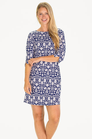 The Alicia Dress in Navy Filigree