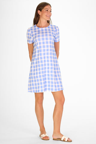 Alva Dress in Blue Bell Wavy Gingham
