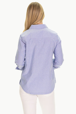 The Casey Tunic Top in Blue Oxford