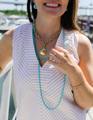 Cove Dress in Tan Stripe