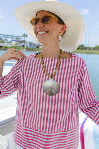 Tilda Top in Red Stripe