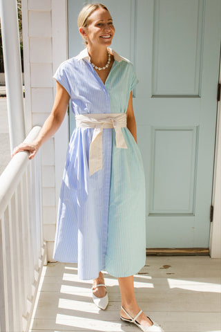 Callahan Dress in Oxford Stripe Mix