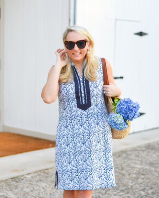 The Mackinac Dress in Blue Coral