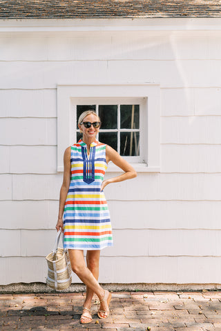 The Mackinac Dress in Popsicle Stripe