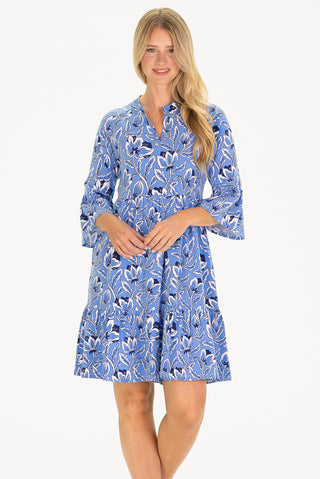 The Eveline Dress in Blue Blossom