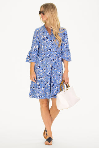 The Eveline Dress in Blue Blossom