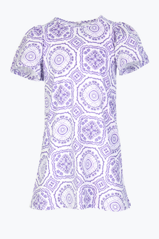 Girls Geneva Dress in Lavender Mosaic