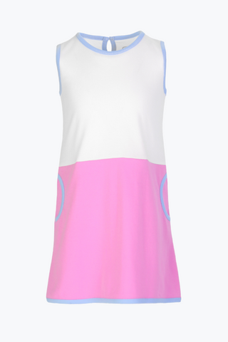 Girls Pique Boston Dress in Spring Colorblock