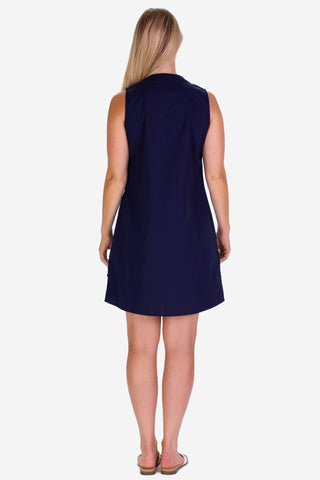 The Grand Dress in Navy Stretch
