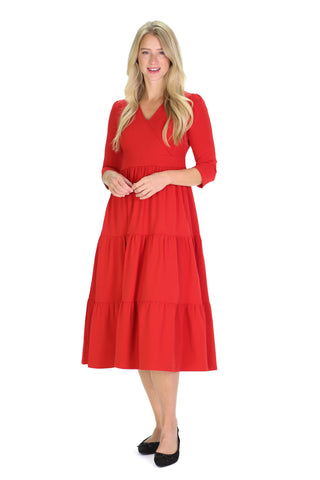 Luna Dress in Holly Berry