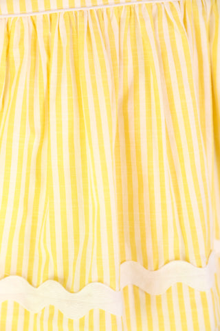 Girls Fauna Dress in Lemon Linen Stripe