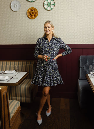 Iris Dress in Navy Fall Floral