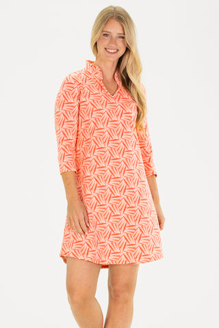 Lillian Dress in Coral Kaleidoscope