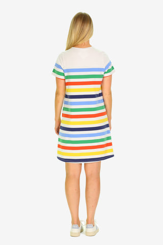 The Nadine T Shirt Dress in Popsicle Stripe