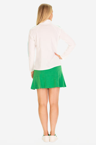 The Pique Seneca Skort in Grass Green