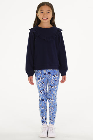 Girls Lolly Legging in Blue Blossom