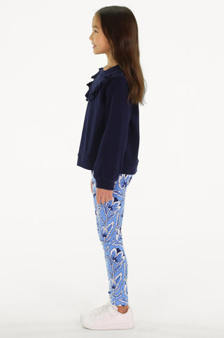 Girls Lolly Legging in Blue Blossom