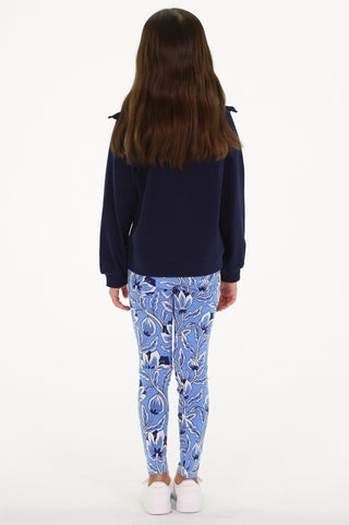 Girls Lolly Legging in Blue Blossom