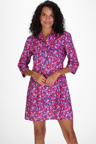 Samantha Dress in Berry Blooms