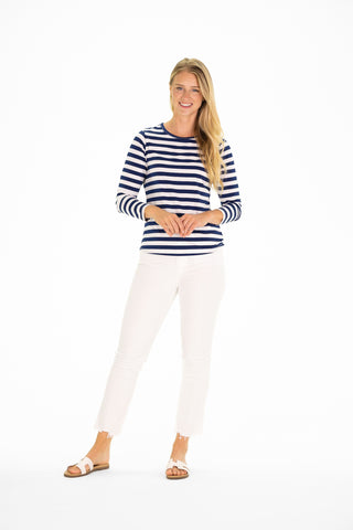 Sunnie Sun Shirt in Royal Navy & White Stripe