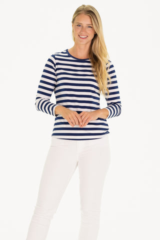 Sunnie Sun Shirt in Royal Navy & White Stripe