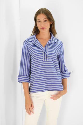 Toni Top in Navy Quad Stripe