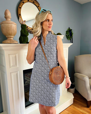 The Poppy Dress in Navy Floret