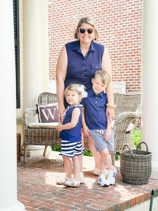 Kids Pique James Polo in Royal Navy