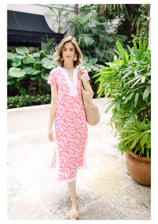 The Performance Kai Caftan in Coral Fern
