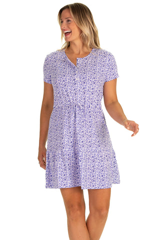 The Dina Dress in Blue Basketweave