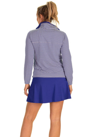 The Performance Tory Pullover in Blue Pinstripe