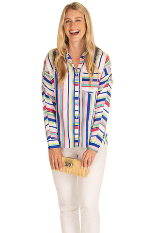 The Helen Button Down in Boardwalk Stripe