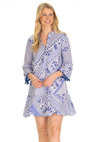 The Flora Dress in Blue Breeze