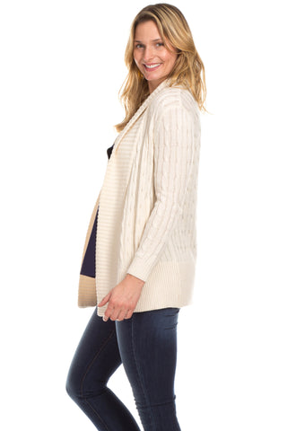 Campbell Cashmere Blend Cardigan in Ivory