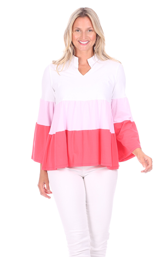 Tate Top in Pink Colorblock