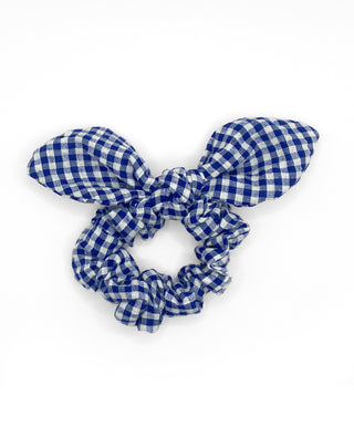 The Tay Bow Scrunchy - Navy Gingham