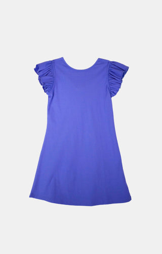 Girls Pique Nellie Bow Back Dress in Periwinkle