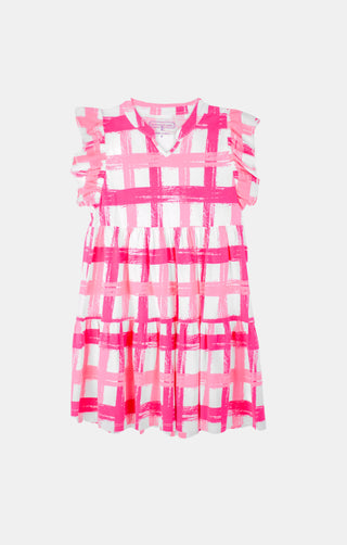 Girls Catarina Dress in Painted Pink Gingham