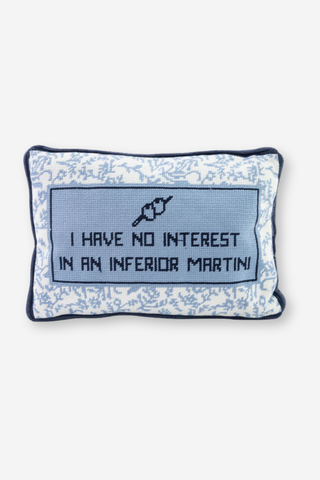Inferior Martini Needlepoint Pillow
