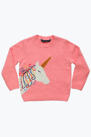 Girls Unicorn Crewneck Sweater