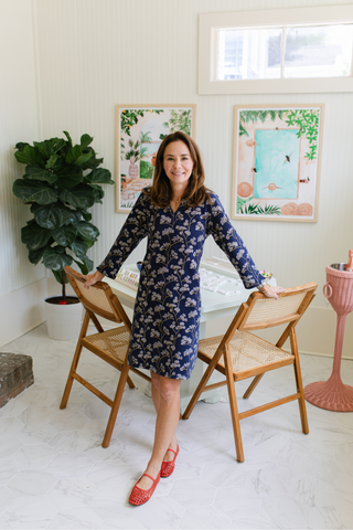Victoria Tunic Dress in Navy Grove